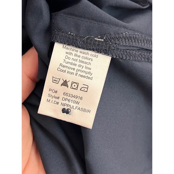 Pearly Vine Cotton Blend Long Sleeve Collared Shirt Top Navy Women's Size M NWT - Picture 7 of 8